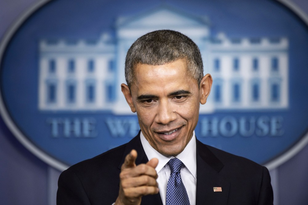 President Barack Obama speaks during a press conference in the briefing room of the White House Dec. 19, 2014 in Washington, D.C. (Photo by Brendan Smialowski/AFP/Getty)