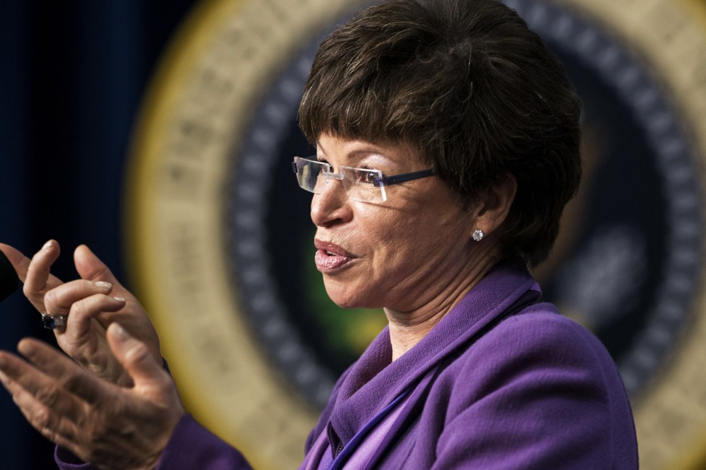 White House Senior Advisor Valerie Jarrett speaks during an event at the White House January 16, 2014 in Washington, DC.