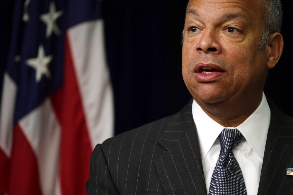 US Homeland Security Secretary Jeh Johnson speaks during the second day of the White House Summit on Countering Violent Extremism in the Eisenhower Executive Office Building Feb. 18, 2015 in Washington, DC. (Photo by Chip Somodevilla/Getty)
