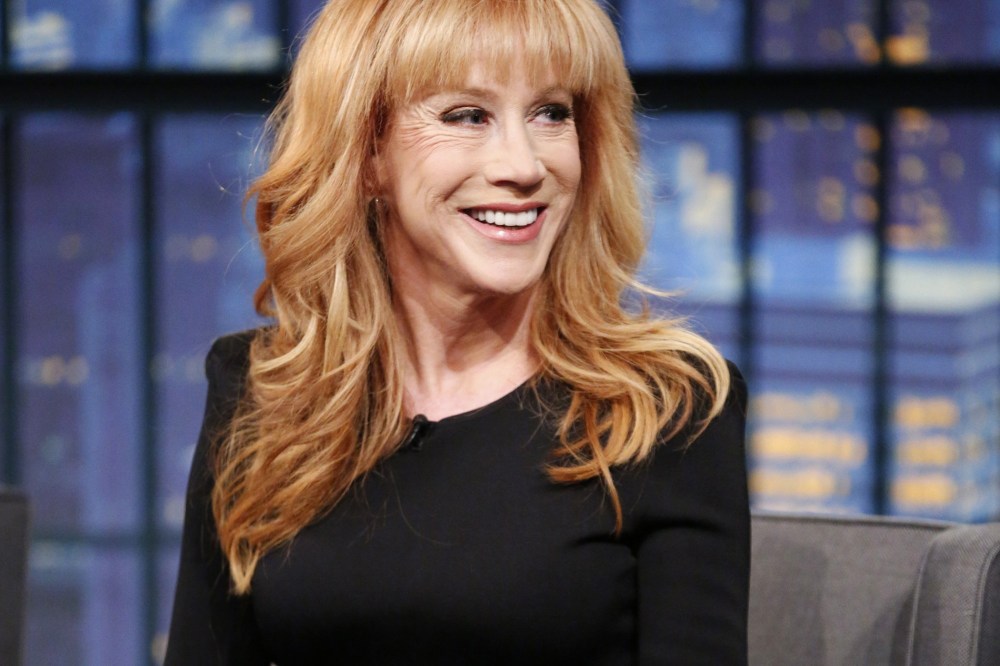 Comedian Kathy Griffin during an interview on Feb. 18, 2015 (Photo by Lloyd Bishop/NBC/NBCU Photo Bank/Getty)