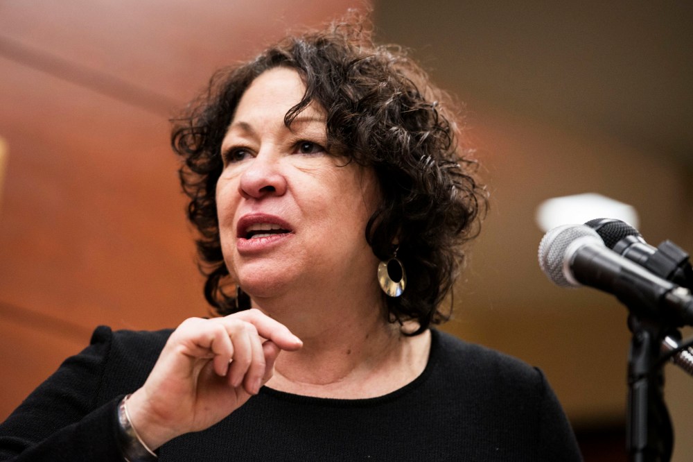 Supreme Court Justice Sonia Sotomayor speaks during a ribbon cutting ceremony at George Washington University, Jan. 23, 2014.