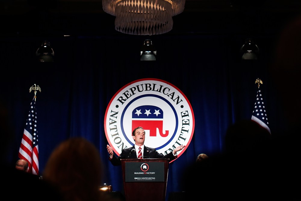 Republican National Committee Chairman Reince Priebus speaks at the annual RNC winter meeting January 24, 2014 in Washington, DC.