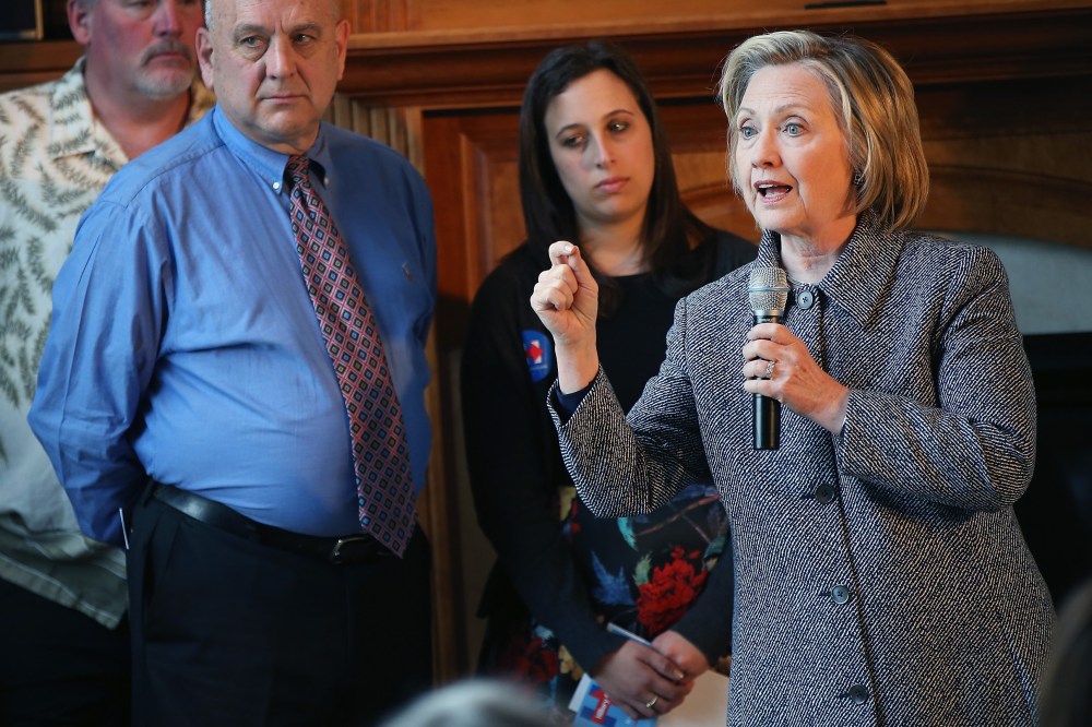 Former U.S. Secretary of State Hillary Clinton speaks during a grassroots-organizing event on May 18, 2015 in Mason City, Iowa. (Photo by Scott Olson/Getty)