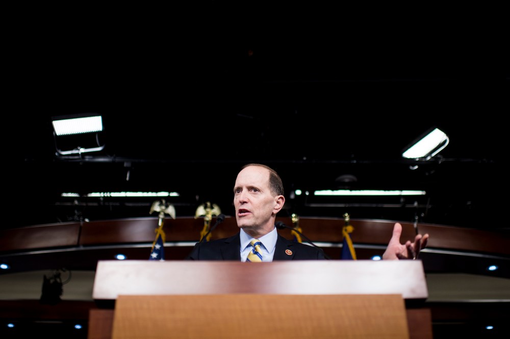 House Ways and Means Chairman Dave Camp holds a news conference to introduce tax reform legislation in the Capitol, Feb. 26, 2014.