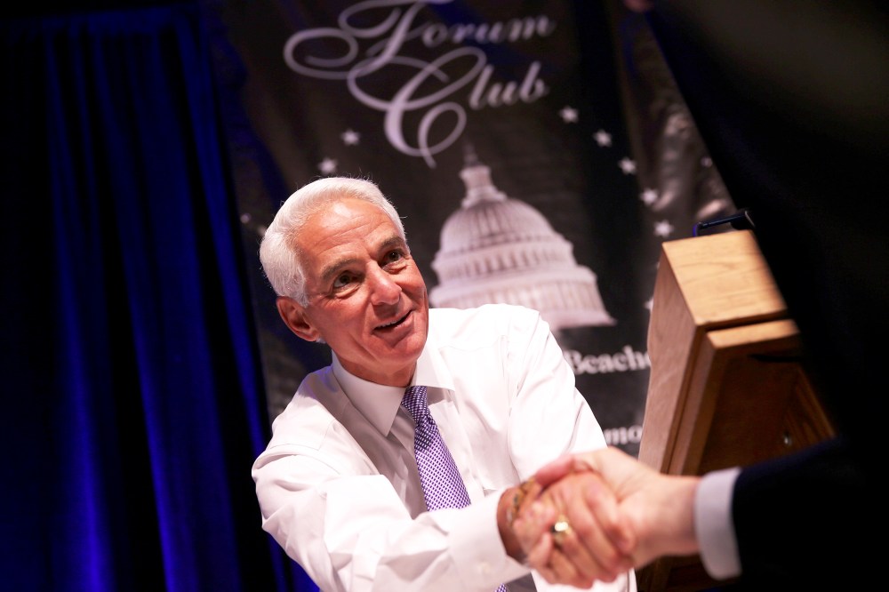 Former Florida Republican Governor Charlie Crist in West Palm Beach, Florida, Apr. 14, 2014.