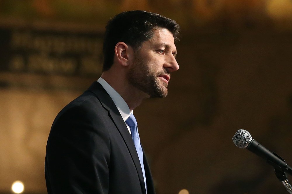 House Speaker Paul Ryan (R-WI) delivers a speech at the Library of Congress, Dec. 3, 2015 in Washington, D.C. (Photo by Mark Wilson/Getty)