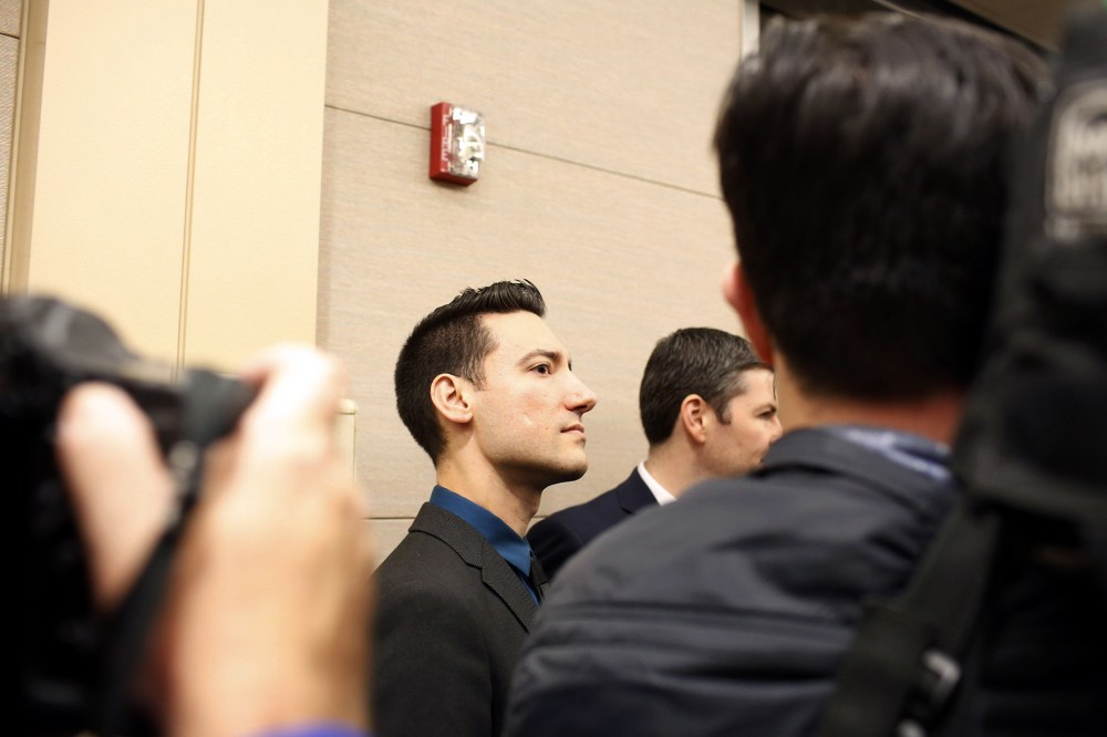 David Daleiden, a defendant in an indictment stemming from a Planned Parenthood video he helped produce, arrives for court at the Harris County Courthouse after surrendering to authorities on Feb. 4, 2016 in Houston, Texas. (Photo by Eric Kayne/Getty)