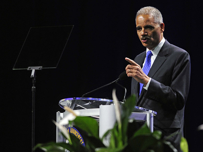 U.S. Attorney General Eric Holder speaks at the annual convention of the National Association for the Advancement of Colored People (NAACP) in Orlando July 16, 2013.  (Photo by David Manning/Reuters)