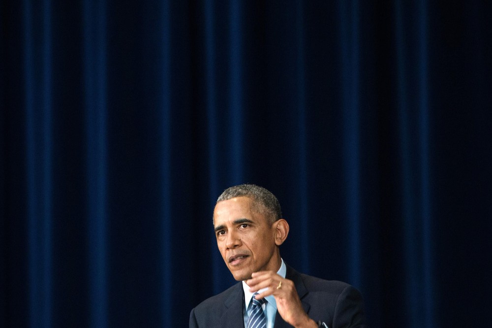 President Barack Obama speaks during an event in Washington, D.C, on March 14, 2016. (Photo by Nicholas Kamm/AFP/Getty)
