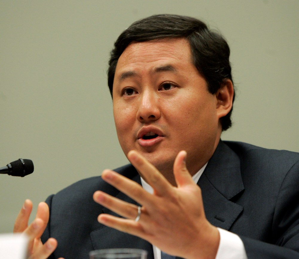 In this June 26, 2008 file photo John Yoo, a law professor at the University of California at Berkeley, testifies on Capitol Hill in Washington.