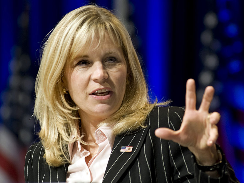 Liz Cheney addresses the Conservative Political Action Conference in Washington.