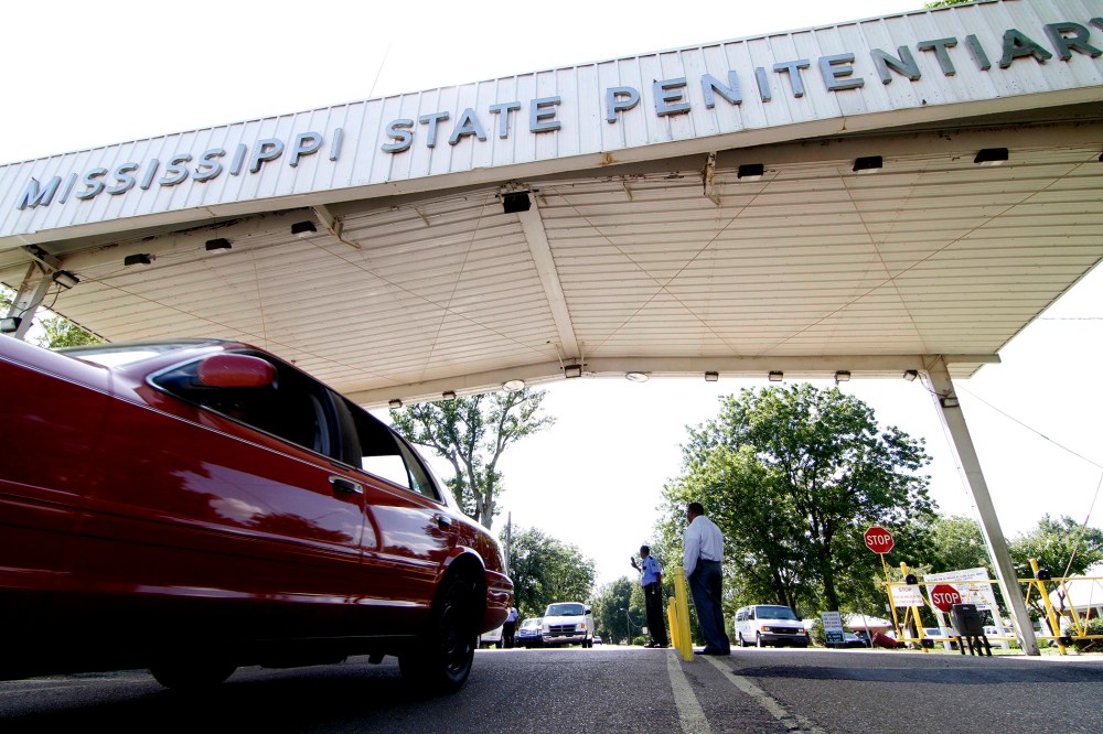 The front gate of the Mississippi State Penitentiary in Parchman, Miss.