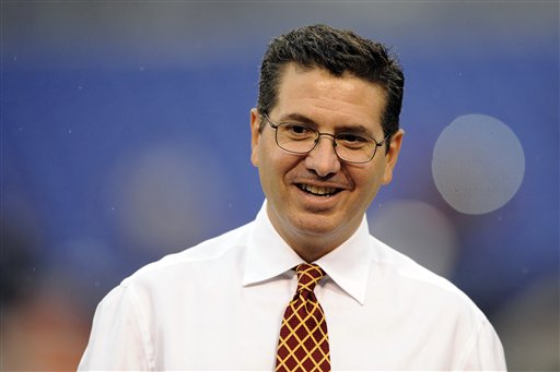 Washington Redskins owner Dan Snyder walks across the field before a preseason NFL football game against the against the Baltimore Ravens in Baltimore, Thursday, Aug. 25, 2011. (AP Photo/Nick Wass)