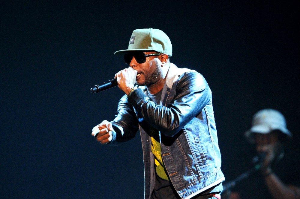 Talib Kweli performing at The Arena at Gwinnett Center, Nov. 22, 2013, in Atlanta.