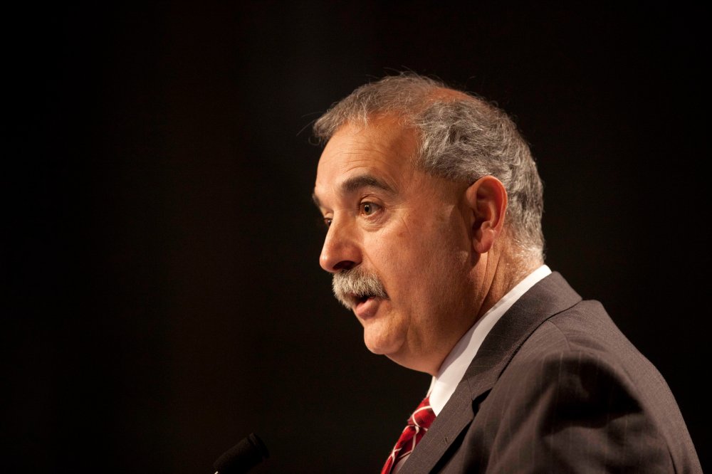 Maine state party chairman Charlie Webster conducts the Maine Republican Convention at the Augusta Civic Center in Augusta, Maine, Saturday, May 5, 2012. (Photo by Robert F. Bukaty/AP)