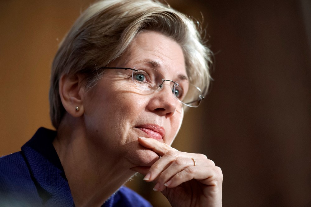 Sen. Elizabeth Warren, D-Mass., listens during a hearing on Capitol Hill in Washington, March 7, 2013. (Photo by Cliff Owen/AP)