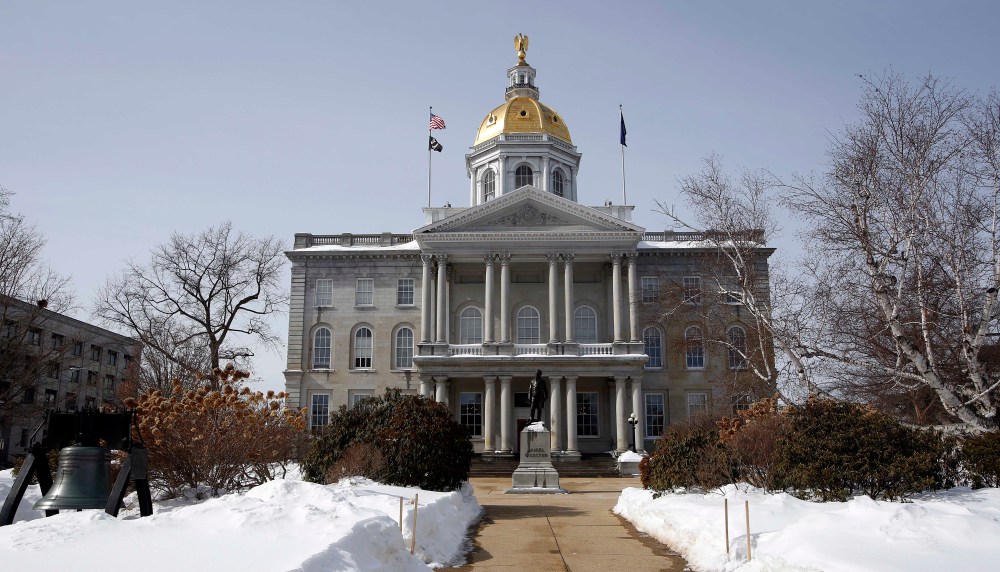 In this photo taken Tuesday, March 3, 2015 the New Hampshire Statehouse is seen in Concord, N.H.