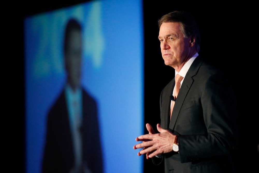 David Perdue speaks during a forum in Atlanta, Jan. 27, 2014.