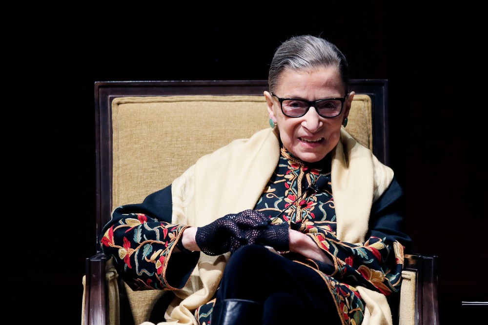 Supreme Court Justice Ruth Bader Ginsburg is interviewed at the University of Michigan in Ann Arbor, Mich., Feb. 6, 2015. (Photo by Carlos Osorio/AP)