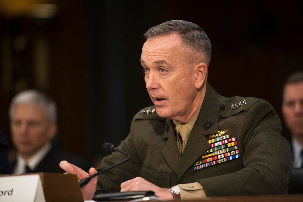 Marine Corps Commandant Joseph Dunford, Jr. testifies on Capitol Hill in Washington, D.C., Jan. 28, 2015. (Photo by Kevin Wolf/AP)