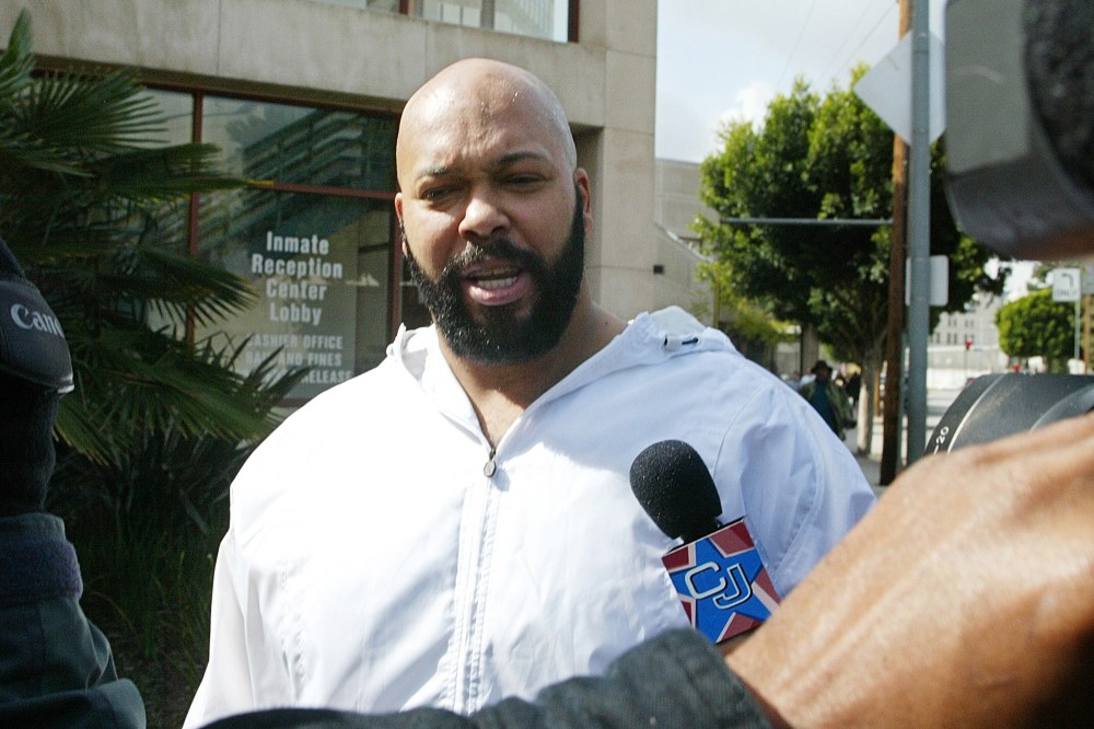 In this Feb. 26, 2003 file photo, rap music mogul Marion "Suge" Knight is seen in Los Angeles, Calif. (Photo by Damian Dovarganes/AP)
