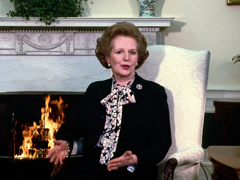 Prime Minister Margaret Thatcher at the White House, Washington DC, on Feb 20, 1985. (Photo by Rex Features via AP Images, File)