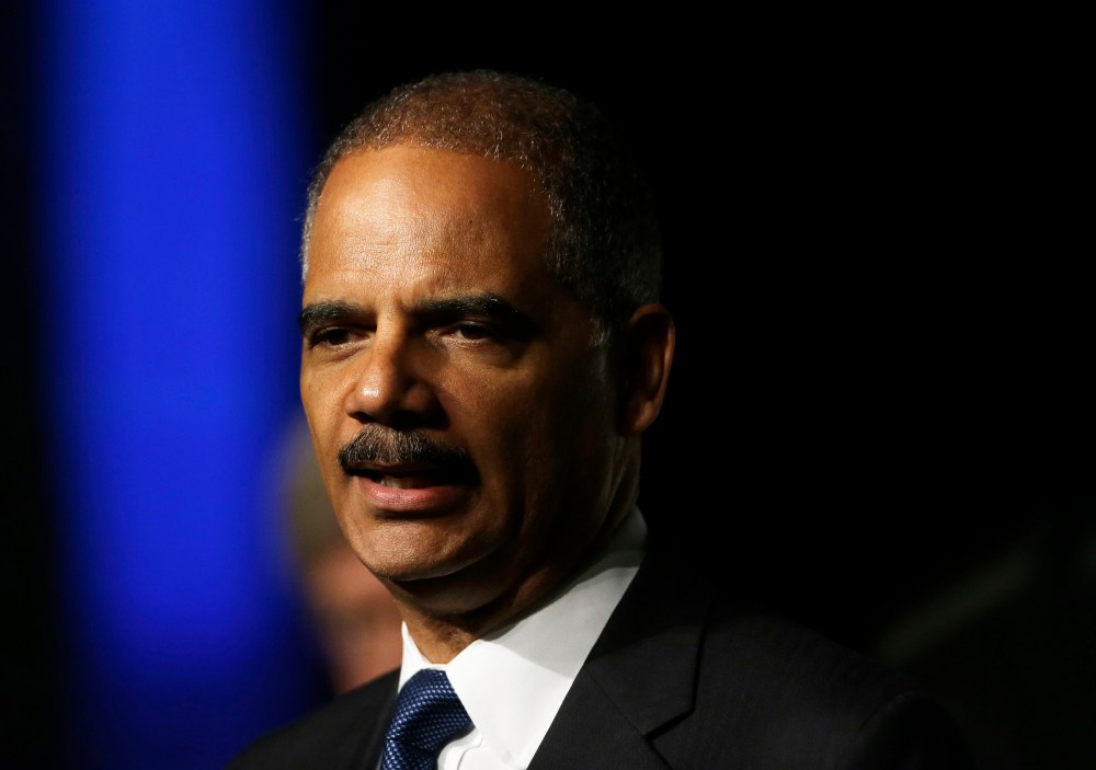 United States Attorney Gen. Eric Holder speaks to the American Bar Association Annual meeting Monday, Aug. 12, 2013, in San Francisco. In remarks to the association, Holder said the Obama administration is calling for major changes to the nation's...