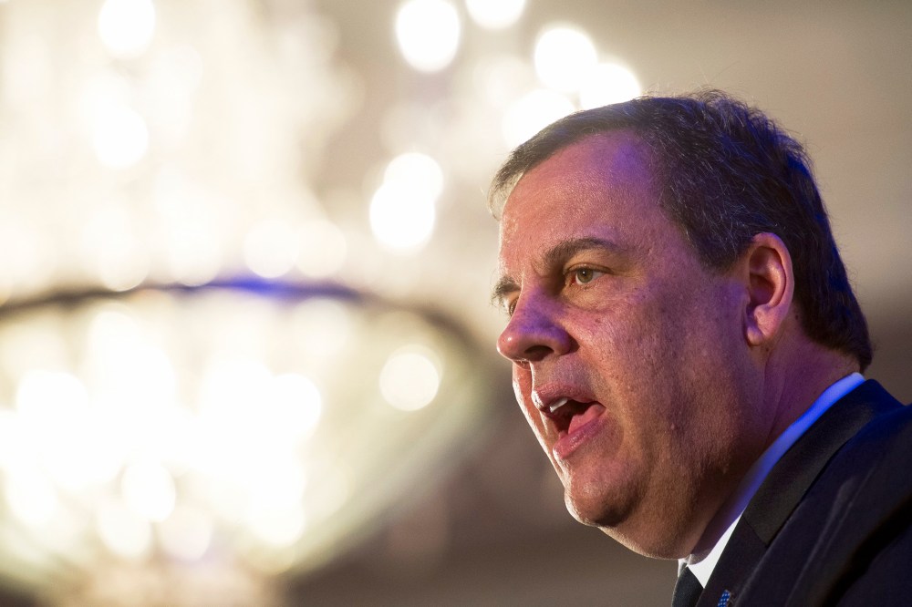 N.J. Gov. Chris Christie speaks at an event in Tyson's Corner, Va., May 1, 2015. (Photo by Cliff Owen/AP)