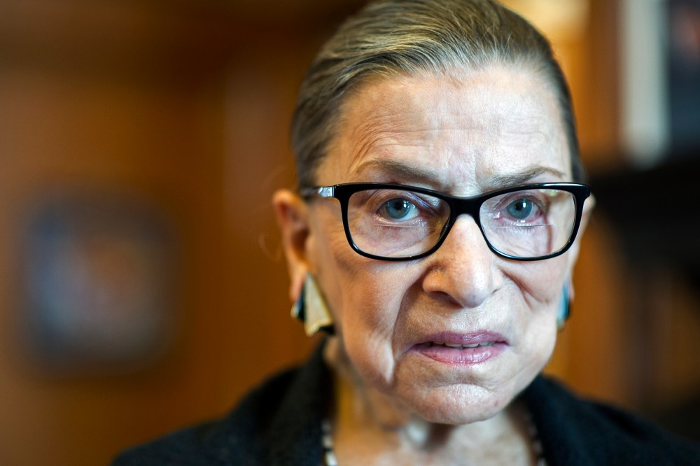 Associate Justice Ruth Bader Ginsburg in her Supreme Court chambers in Washington, on July 31, 2014.