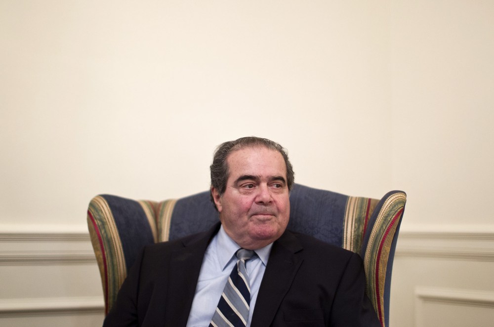 Supreme Court Justice Antonin Scalia is interviewed by The Associated Press, July 26, 2012, at the Supreme Court in Washington. (Photo by Haraz N. Ghanbari/AP)