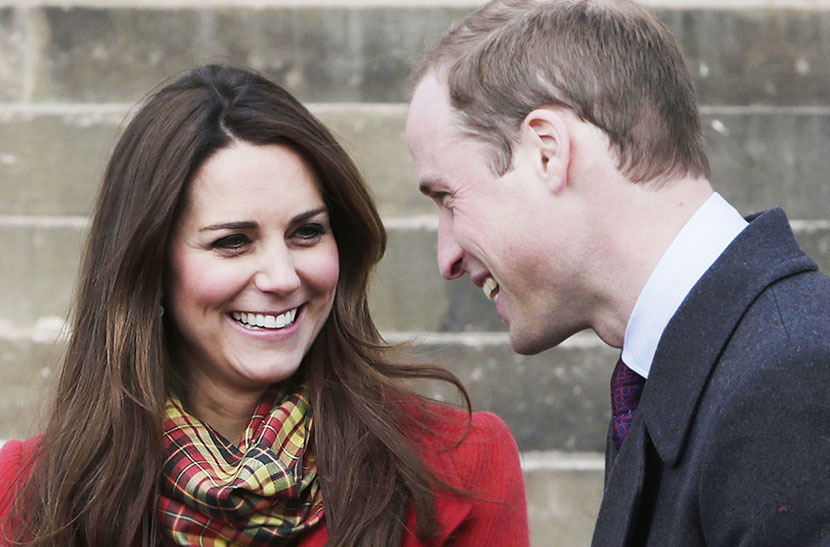 File photo of The Duke and Duchess of Cambridge, known as the Earl and Countess of Strathearn when in Scotland, smile during a visit to Dumfries House in Ayrshire, Scotland, to attend the opening of an outdoor centre, Friday April 5, 2013. (Photo by...