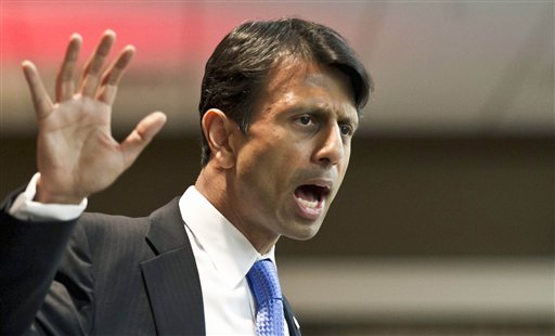Louisiana Gov. Bobby Jindal addresses the Nebraska Republican Convention in Grand Island earlier this year. (AP Photo/Nati Harnik, File)
