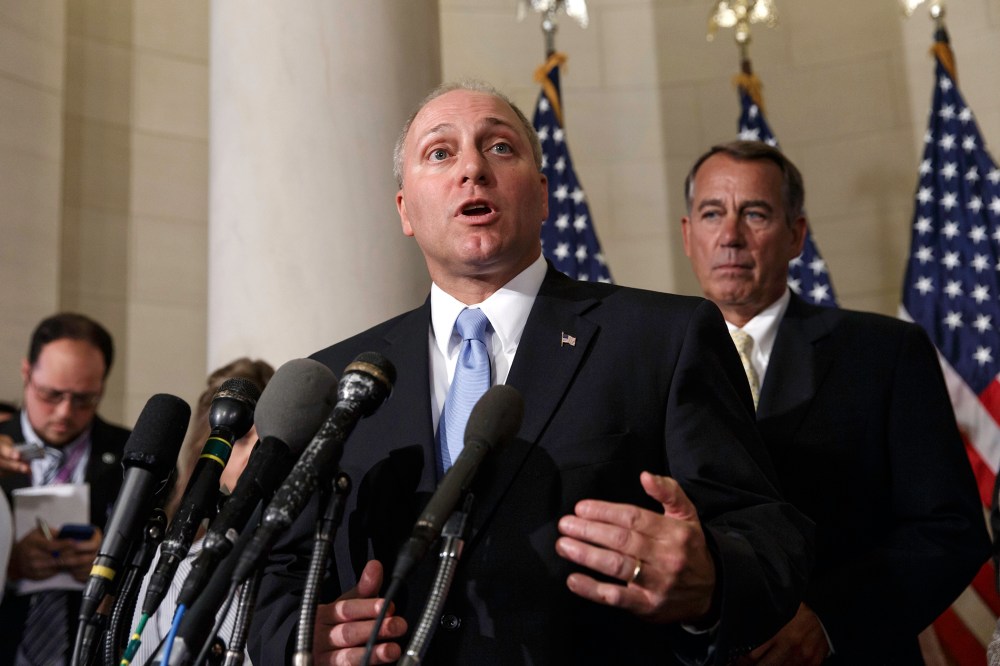 Rep. Steve Scalise, R-La. speaks to reporters on Capitol Hill in Washington, D.C., June 19, 2014.
