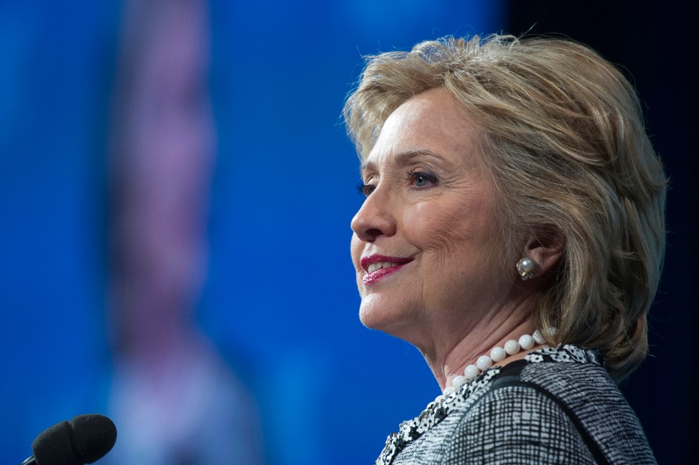 Former Secretary of State Hillary Clinton addresses the American Jewish Committee Global Forum closing plenary in Washington, D.C., May 14, 2014.