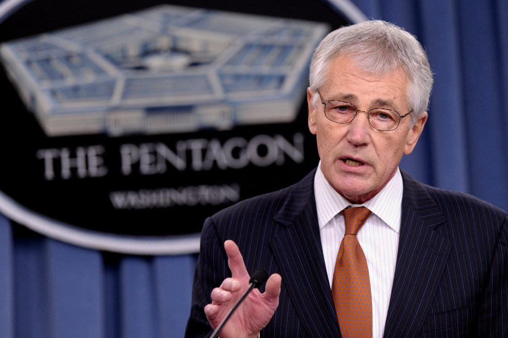 Defense Secretary Chuck Hagel speaks during a briefing at the Pentagon, Feb. 7, 2014.