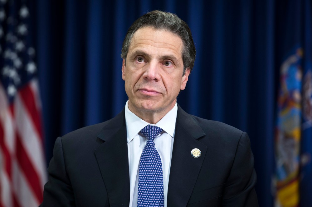 New York State Governor Andrew Cuomo attends a news conference on April 17, 2014, in New York. (Photo by John Minchillo/AP)