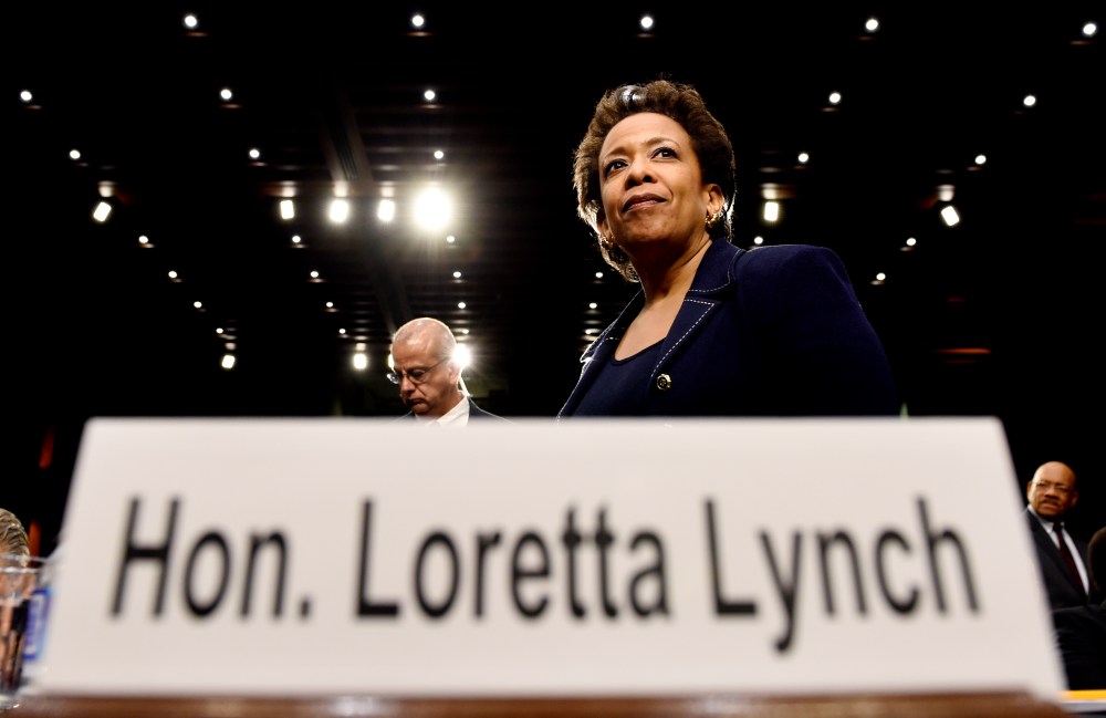 Attorney General nominee Loretta Lynch returns to Capitol Hill in Washington, Jan. 28, 2015, to testify after a short break of the Senate Judiciary Committee's hearing on her nomination. (Photo by Susan Walsh/AP)
