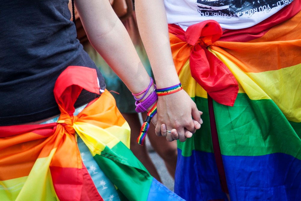 Gay Pride Parade, May 7, 2014. (DyD Fotografos/Geisler-Fotopress/picture-alliance/DPA/AP)