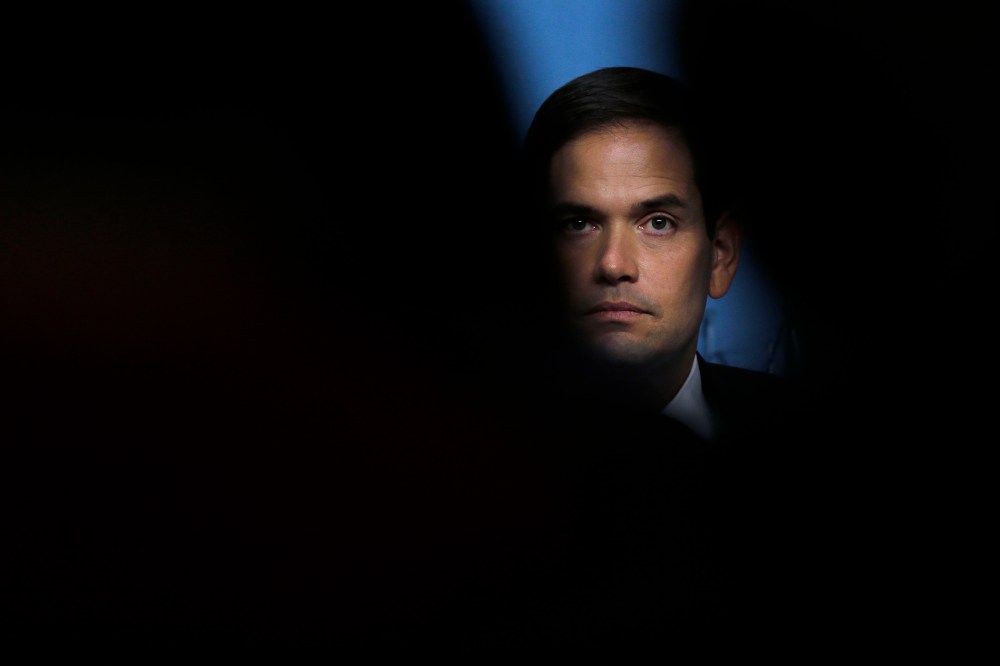 Republican presidential candidate Sen. Marco Rubio, R-Fla. during a campaign event at Saint Anselm College in Manchester, N.H., Nov. 4, 2015. (Photo by Charles Krupa/AP)