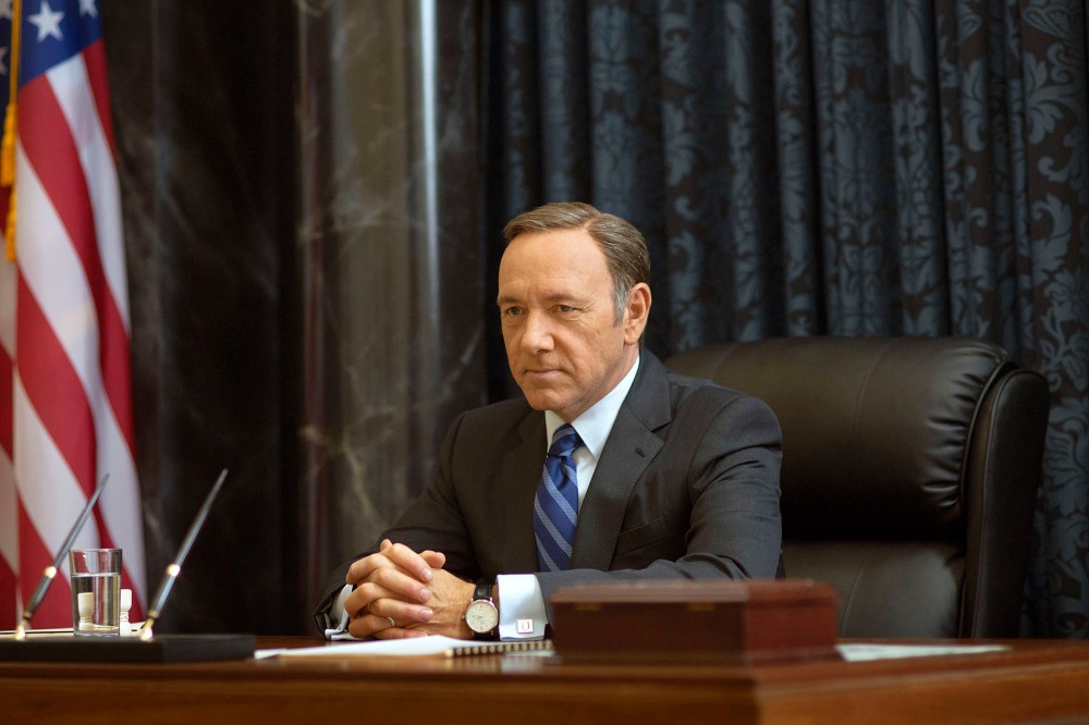 This image released by Netflix shows Kevin Spacey as Francis Underwood in a scene from "House of Cards." (Photo by Nathaniel E. Bell/Netflix/AP)