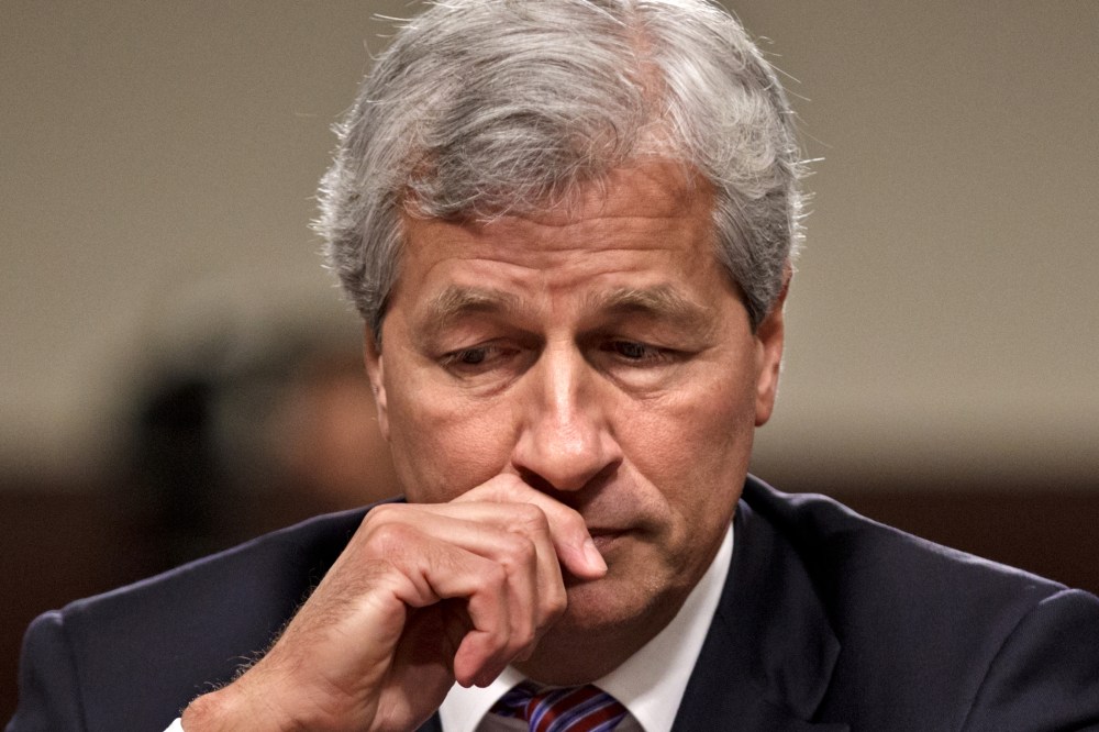 JPMorgan Chase CEO Jamie Dimon, head of the largest bank in the United States, testifies on Capitol Hill in Washington, D.C., June 13, 2012. (Photo by J. Scott Applewhite/AP)