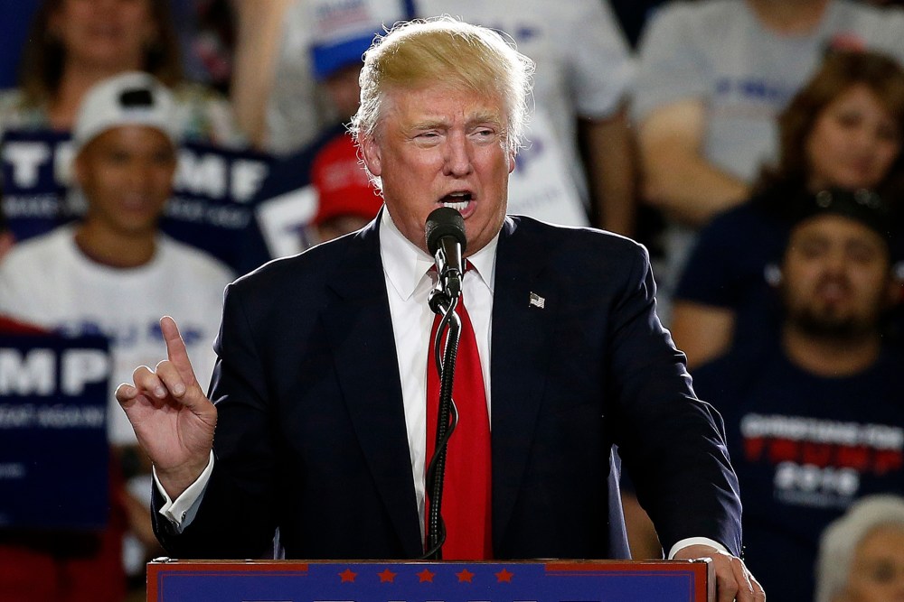 Republican presidential candidate Donald Trump speaks in Albuquerque, N.M., May 24, 2016. (Photo by Brennan Linsley/AP)
