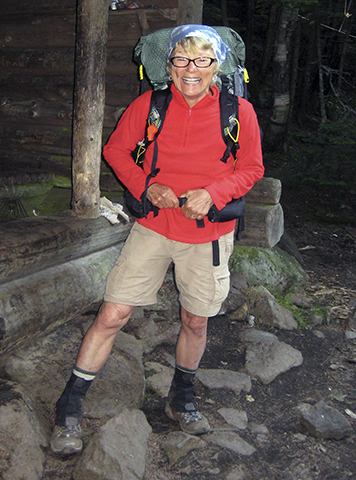 Hiker Geraldine Largay, of Brentwood, Tenn., poses at the Poplar Ridge Shelter on the Appalachian Trail in Maine on July 22, 2013. (Photo by Dorothy Boynton Rust/AP)