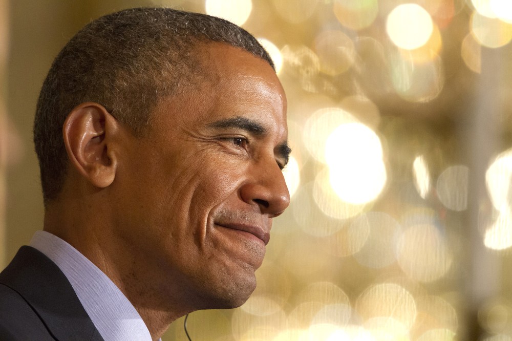 President Barack Obama smiles during a joint news conference in the East Room of the White House in Washington, D.C., June 30, 2015. (Photo by Jacquelyn Martin/AP)