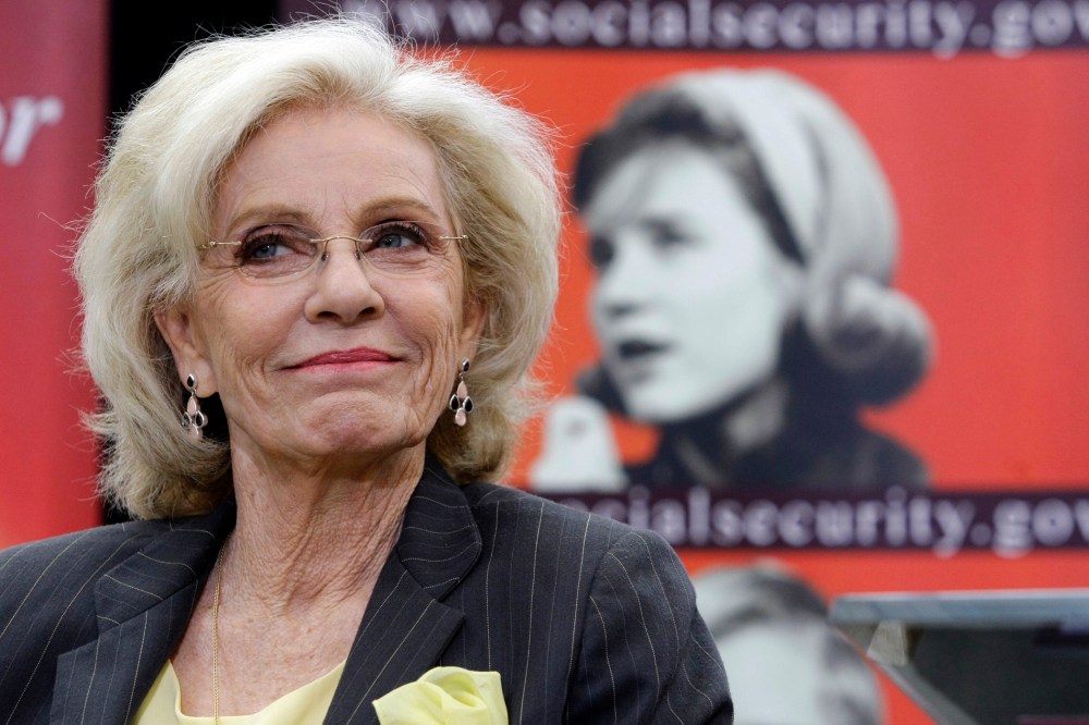 In this March 23, 2010 file photo, Academy and Emmy award-winning actress, Patty Duke appears during a news conference at the Paley Center for Media in Beverly Hills, Calif. (Photo by Damian Dovarganes/AP)
