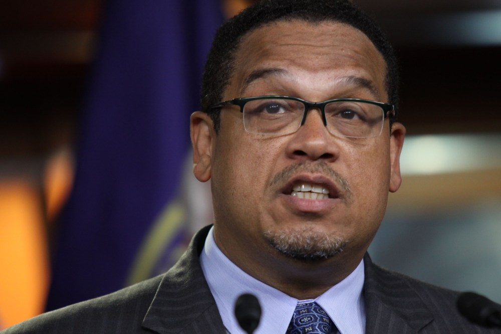 Rep. Keith Ellison during a news conference on Capitol Hill in Washington on June 16, 2016. (Photo by Lauren Victoria Burke/AP)