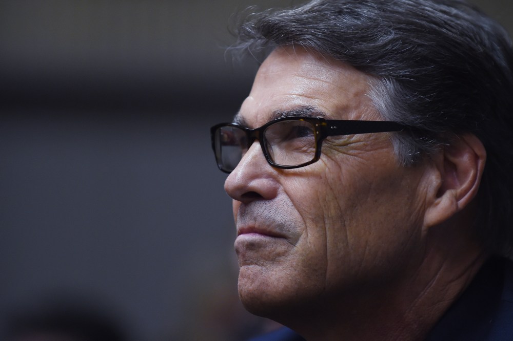 Republican presidential candidate, former Texas Gov. Rick Perry looks on during a campaign stop at Anderson Christian School on Aug. 13, 2015, in Anderson, S.C. (Photo by Rainier Ehrhardt/AP)