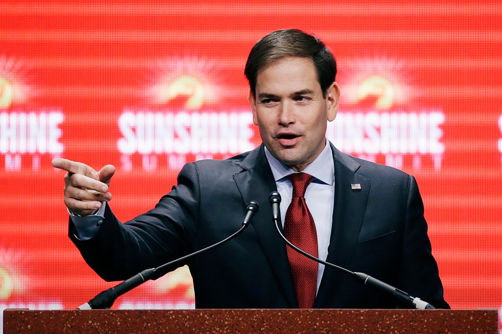 Republican presidential candidate, Sen. Marco Rubio, R- Fla., addresses the Sunshine Summit in Orlando, Fla., Nov. 13, 2015. (Photo by John Raoux/AP)