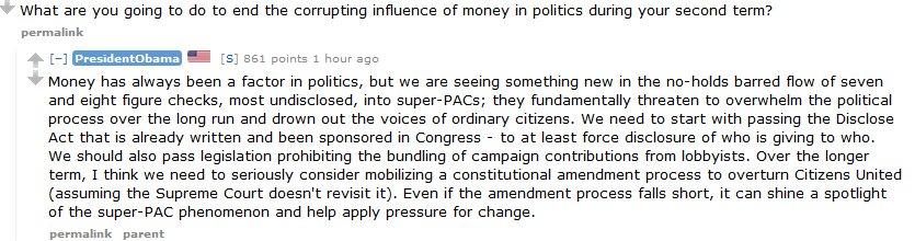 President Obama takes questions on reddit