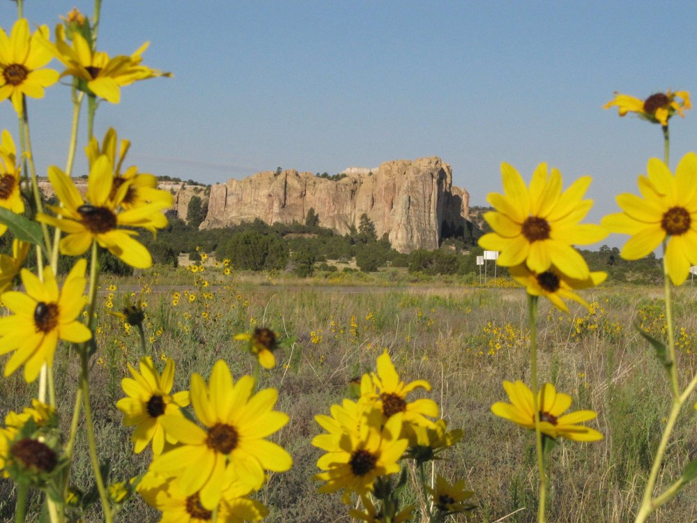 Inscription Rock at El Morro National Monument rises above the plateau of northwest New Mexico, September 2, 2009.